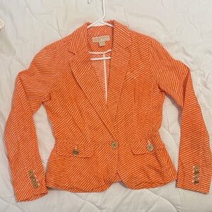 Michael Kors Orange Striped Blazer